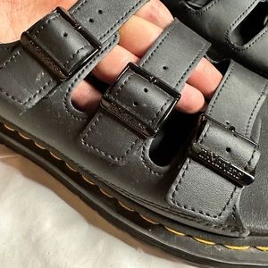 Dr. Marten Sandals with chrome buckles. From Nordstrom but sizing is large.